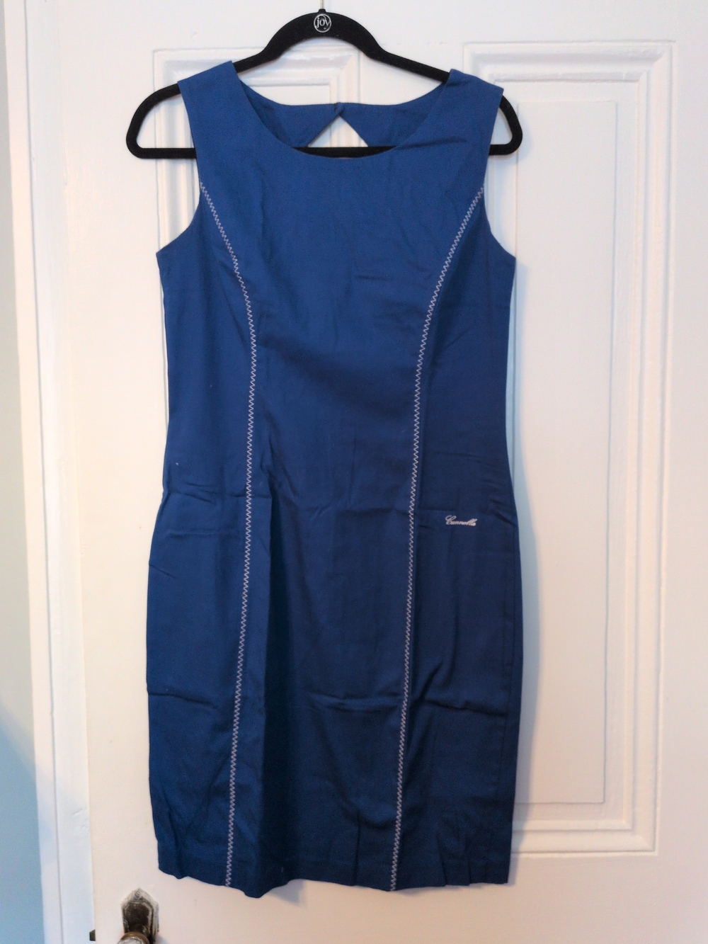 Royal Blue Sleeveless Midi Sheath Dress